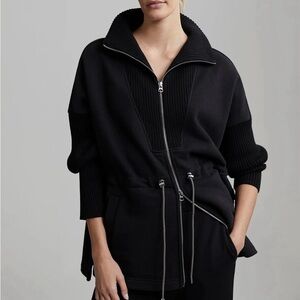 Varley Cotswold Longline Zip-Through Sweat Cardigan jacket black small
